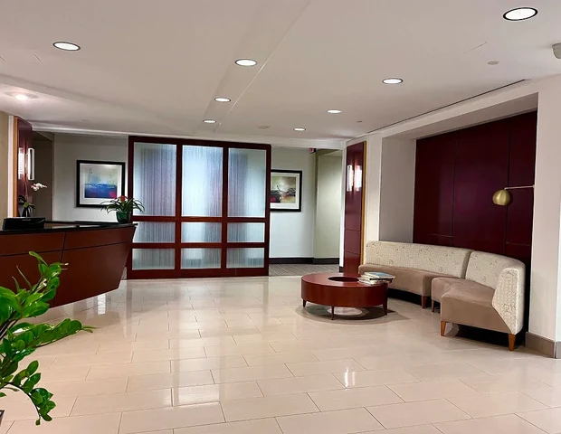 The reception and waiting area at 1725 I St NW